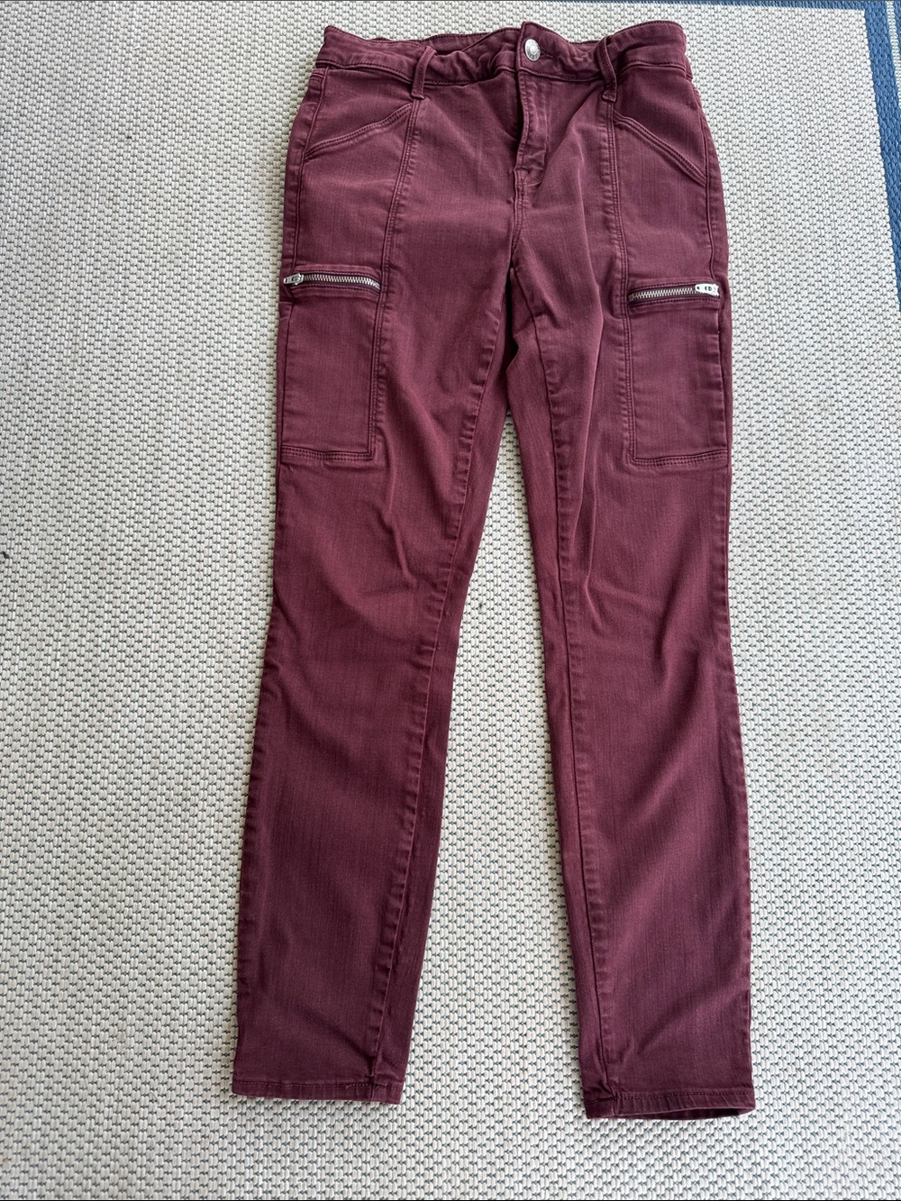 Pistola Skinny Cargo Pants in Deep Burgundy